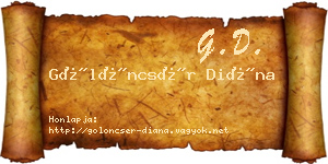Gölöncsér Diána névjegykártya