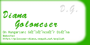 diana goloncser business card